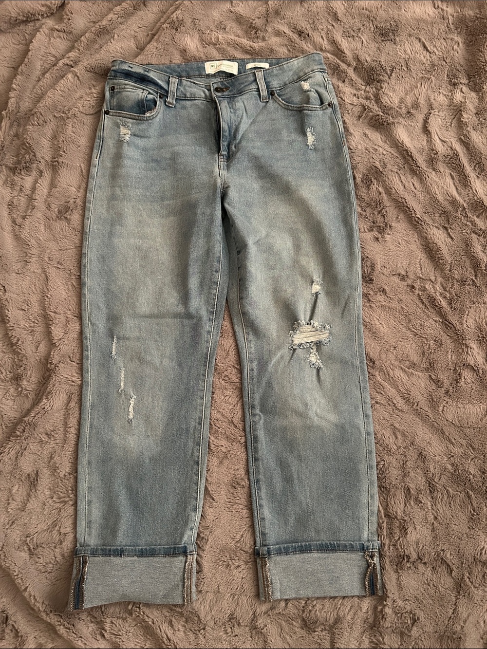 RE generation “nwot”Light Blue Distressed Denim Jeans 11/30 “Gaia”